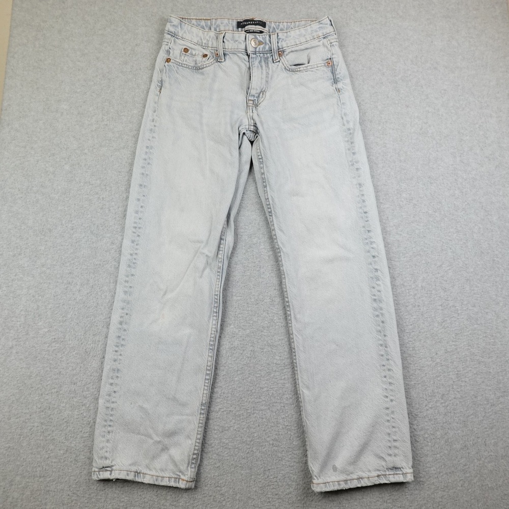 AEROPOSTALE Low Rise Baggy Jeans Womens Size 00 Short Light Wash Denim Casual